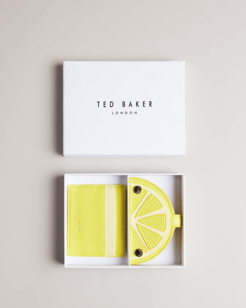 Ted Baker Lemmonn Lemon Slice Keyring and Card Holder Galbeni | 834XRQPME