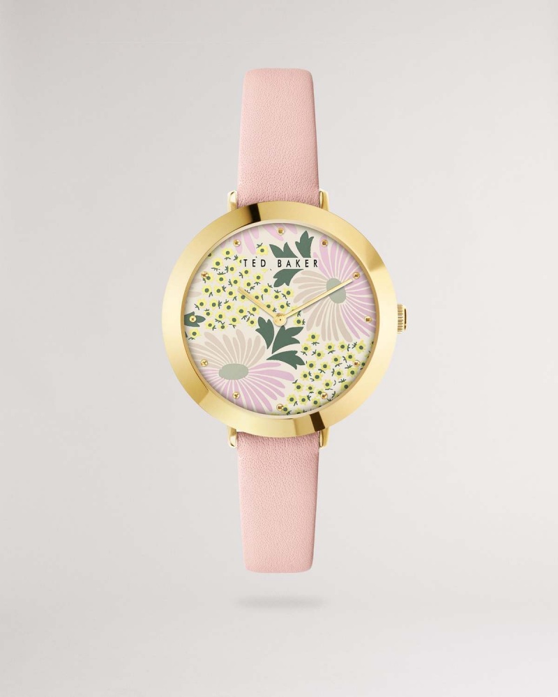 Ted Baker Lesedi Printed Dial Piele Curea Watch Roz | 632BXTPIL 