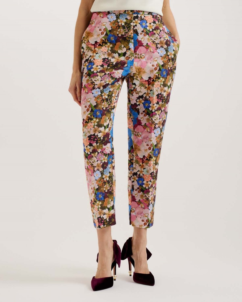 Ted Baker MADONID Printed Slim Leg Trouser Negrii | 750DVFKWX