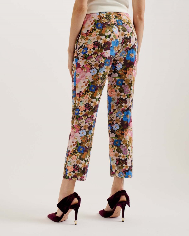 Ted Baker MADONID Printed Slim Leg Trouser Negrii | 750DVFKWX