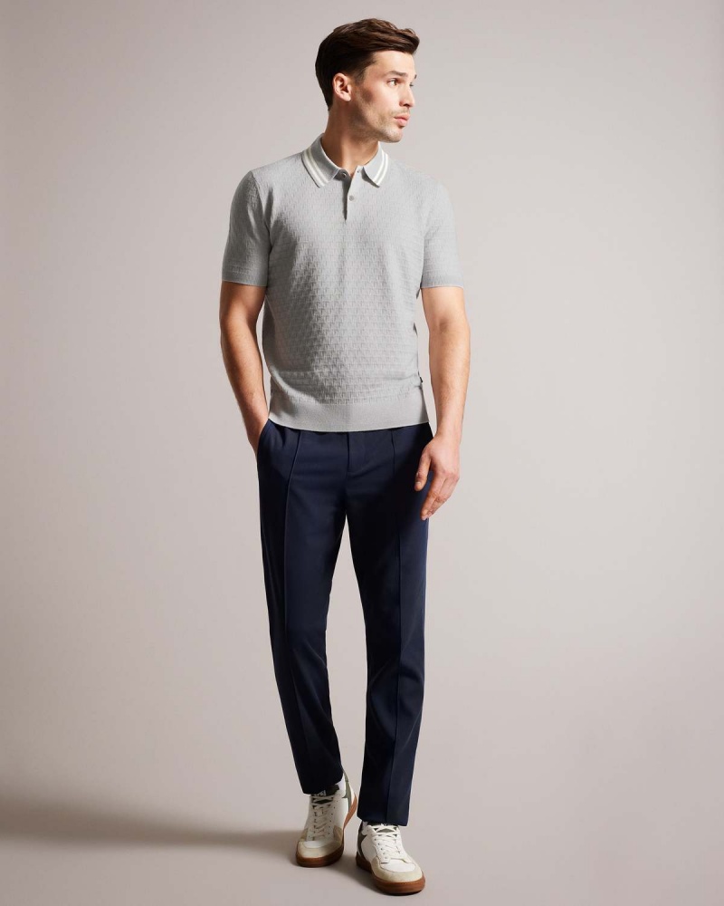 Ted Baker MAHANA SS Regular T Stitched Polo Gri | 976UZXWTY