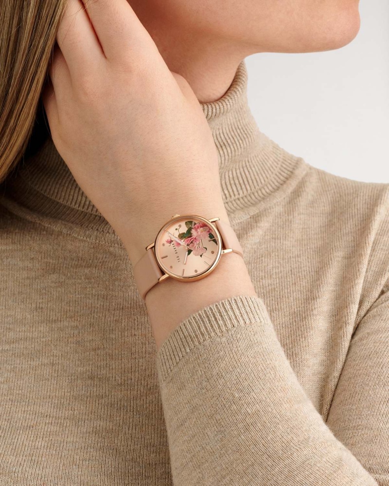 Ted Baker MARABEL BKPPH Printed Dial Eco Piele Curea Watch Roz | 146WNLOVP