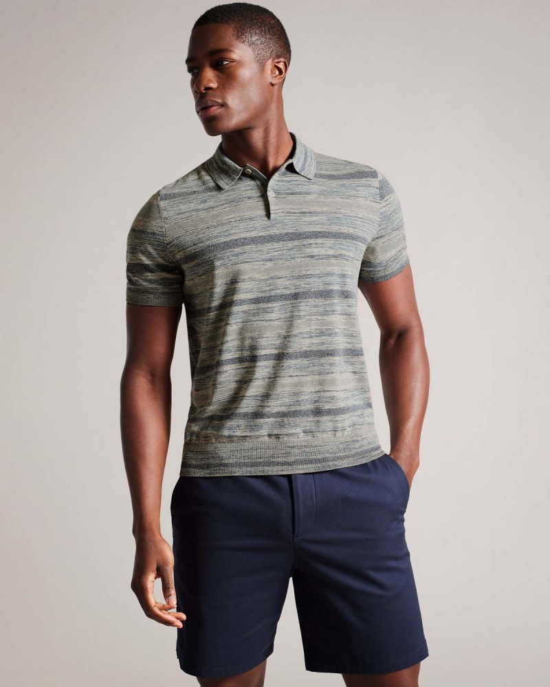 Ted Baker MAUDA SS Ombre Tricotate Polo Stone | 381SZUNFX