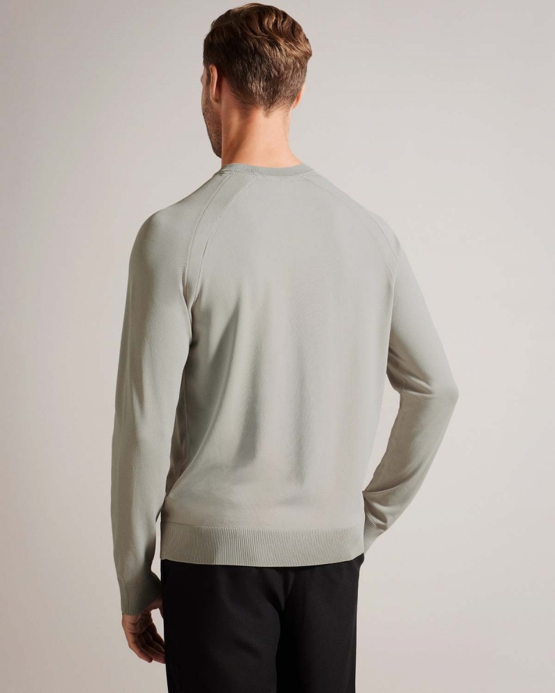 Ted Baker MAYWO LS Saddle Shoulder Crew Neck Gri | 157XYJFGB