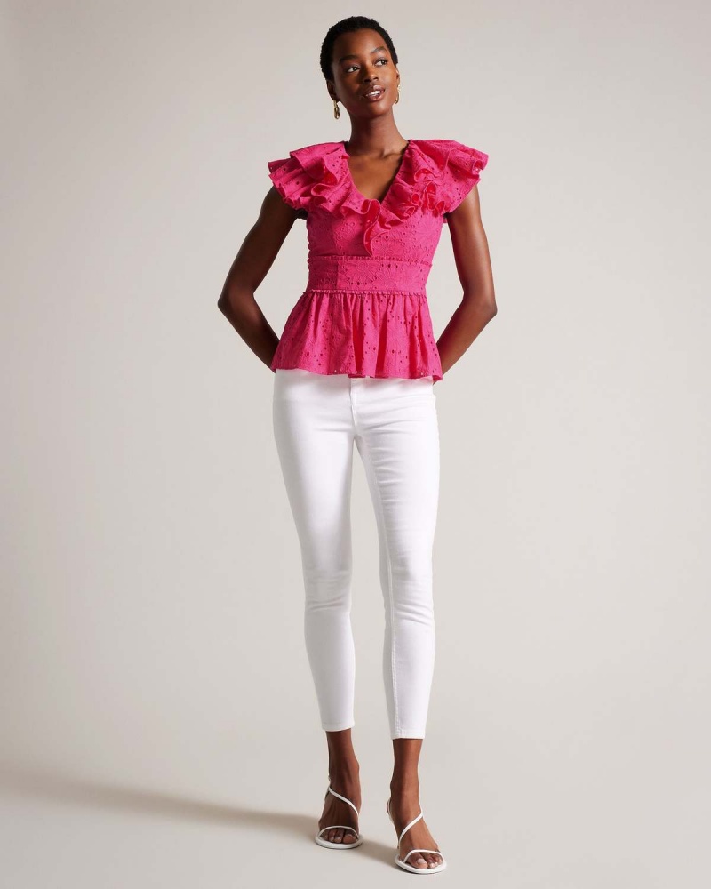 Ted Baker MAZIEH Broderie Top Brt-pink | 512PTENRZ