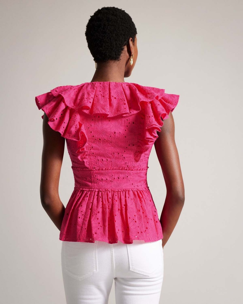 Ted Baker MAZIEH Broderie Top Brt-pink | 512PTENRZ