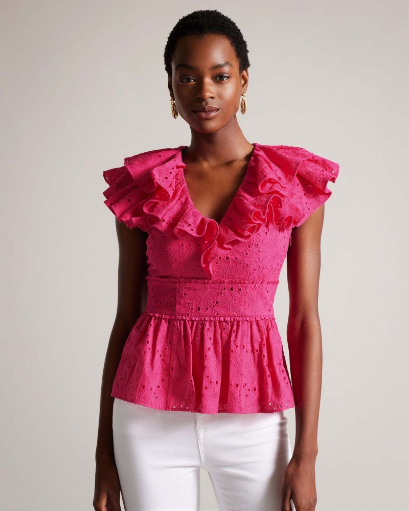 Ted Baker MAZIEH Broderie Top Brt-pink | 512PTENRZ