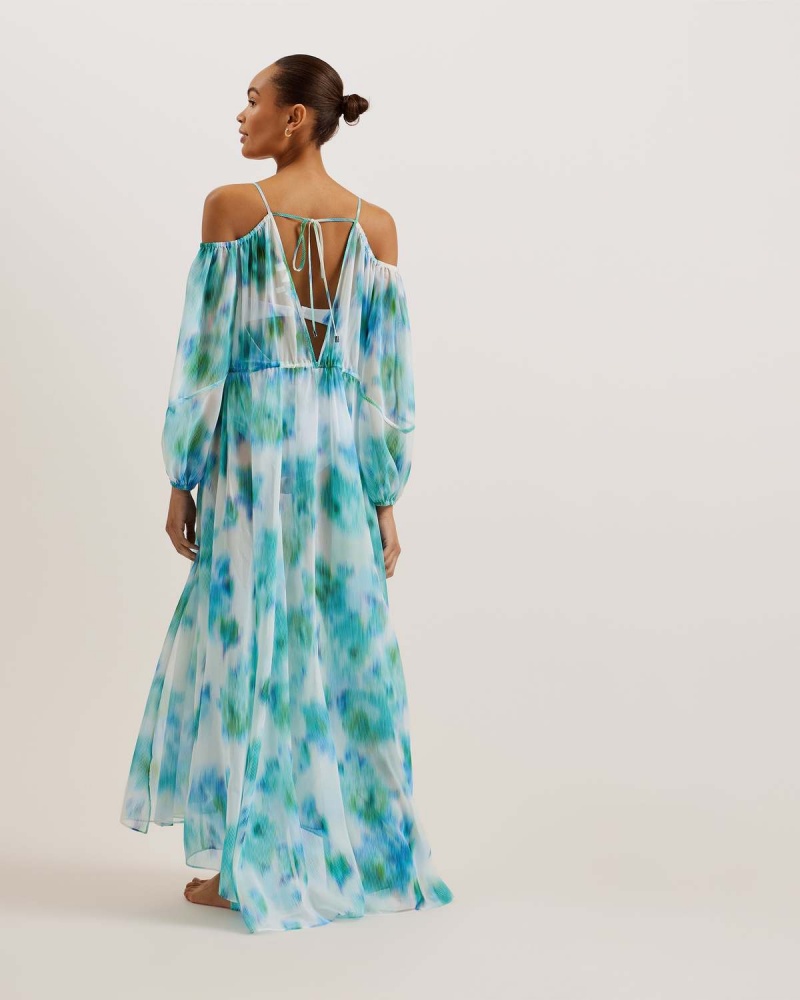 Ted Baker MERIANN Maxi Cover Up With Cold Shoulder Ivory | 206PLIEKU