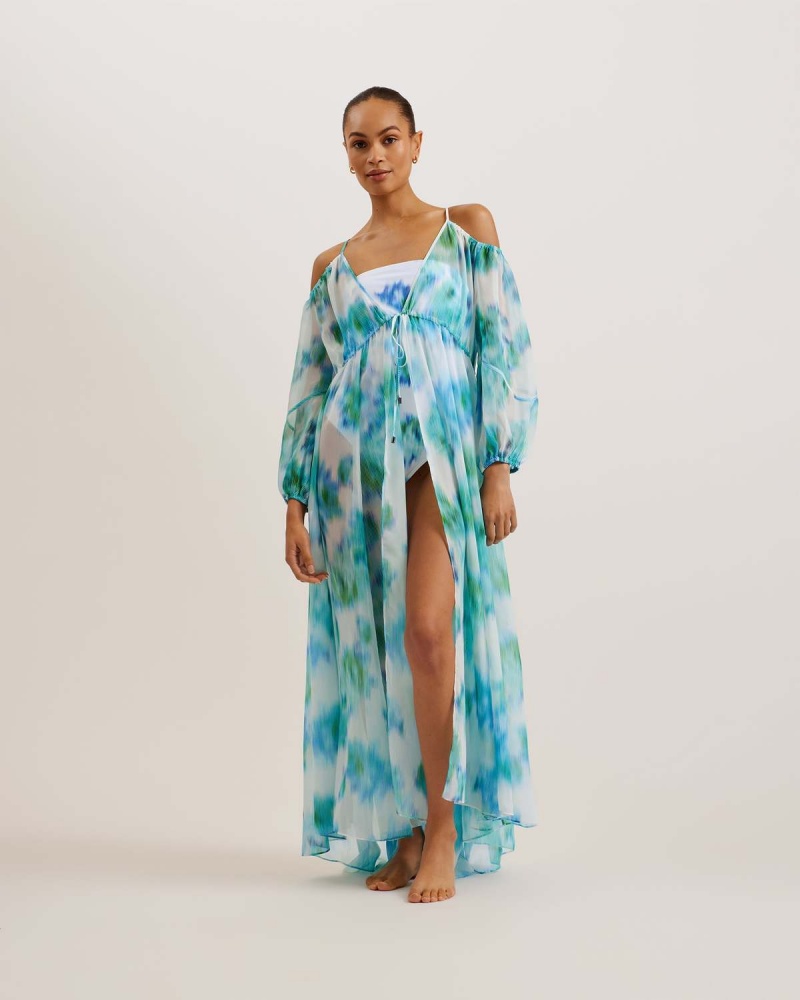 Ted Baker MERIANN Maxi Cover Up With Cold Shoulder Ivory | 206PLIEKU