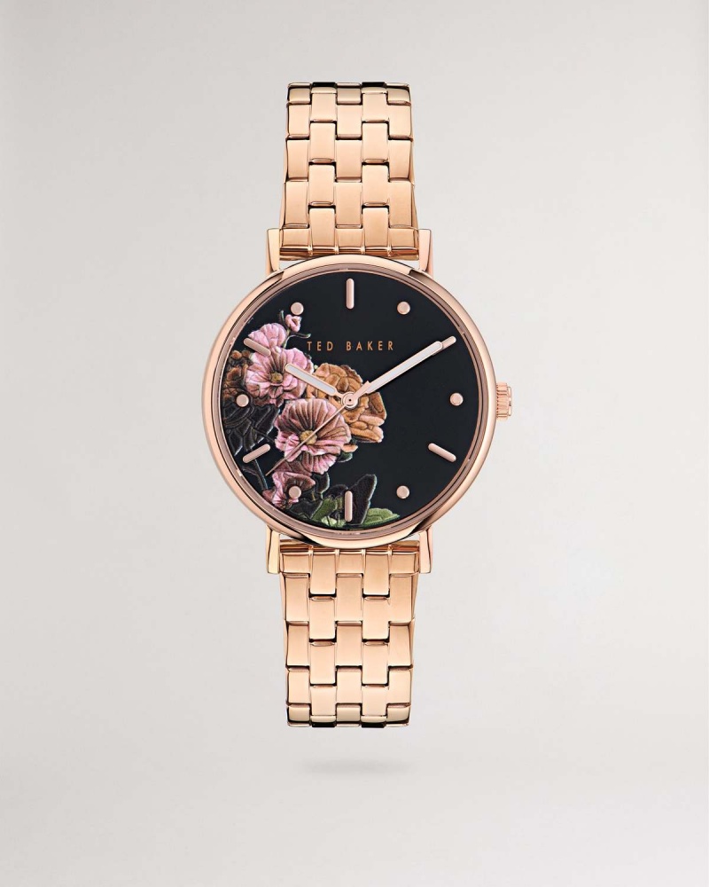 Ted Baker MIRIBEE BKPPH Printed Dial Bracelet Watch Rosegold | 843YSOXVW