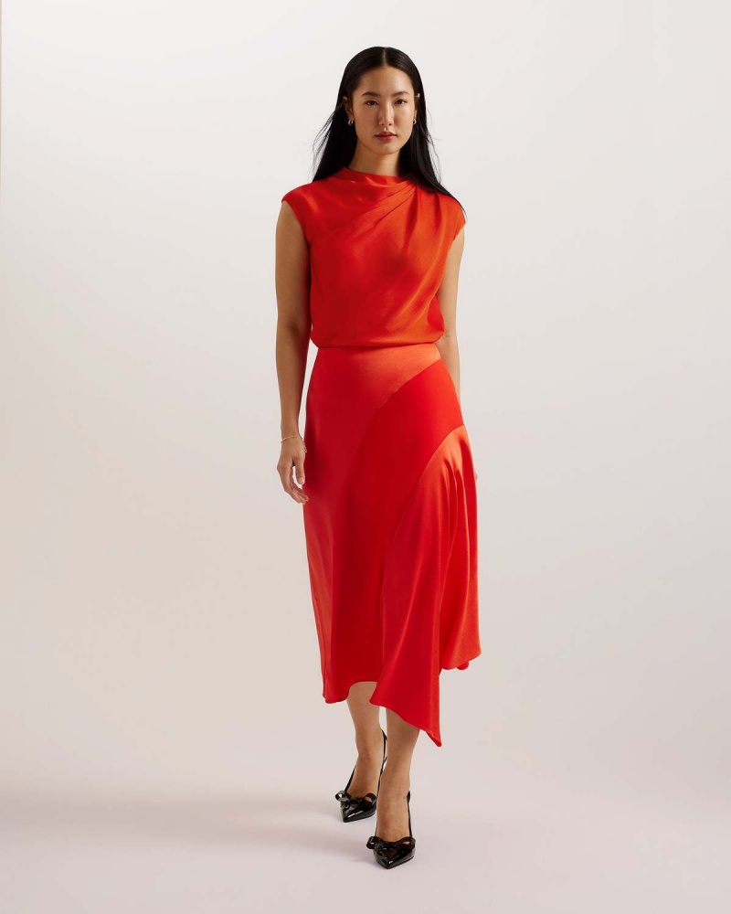 Ted Baker MISRINA Draped Neck Top Rosii | 738RNGYHE