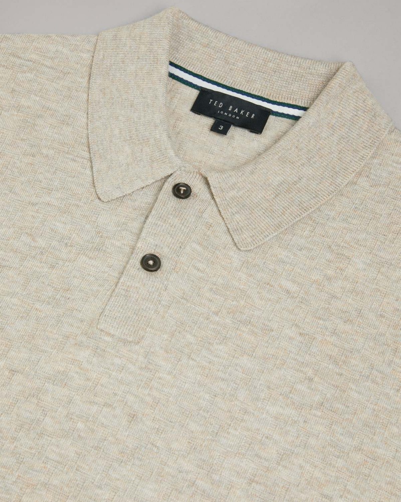 Ted Baker MORAR LS T Stitch Tricotate Polo Maro | 076DTOAWX