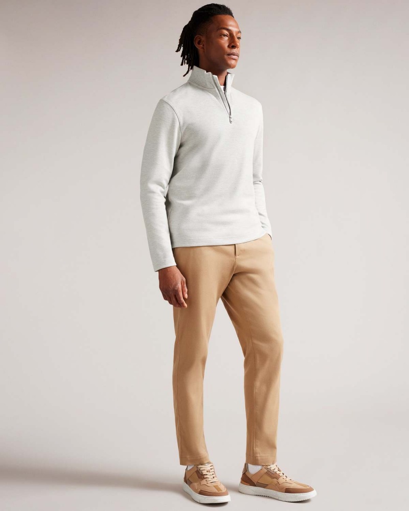 Ted Baker MORRIC LS Half Zip Gri | 924TPNRMW