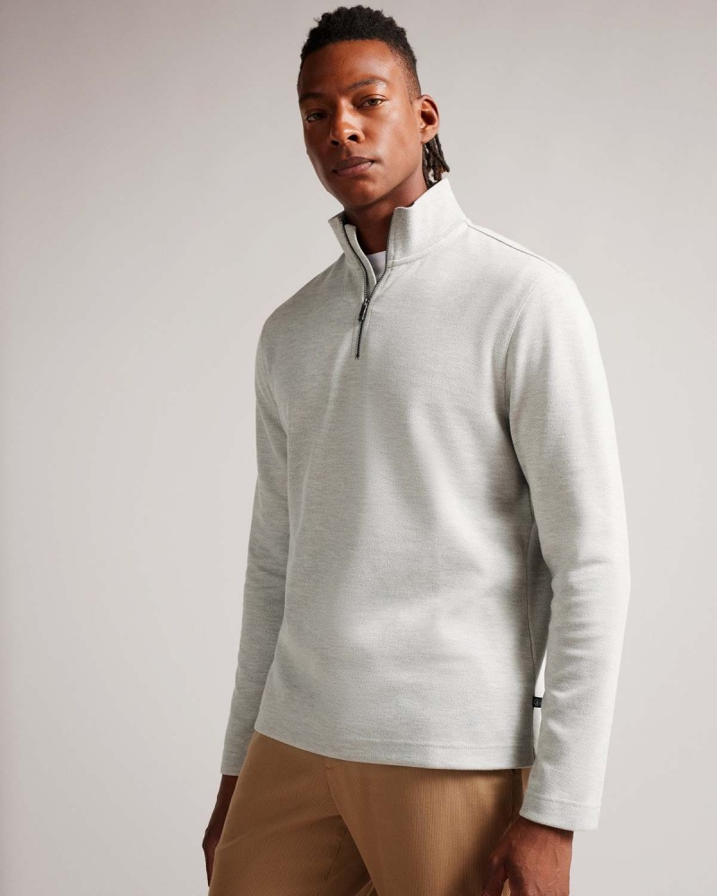 Ted Baker MORRIC LS Half Zip Gri | 924TPNRMW