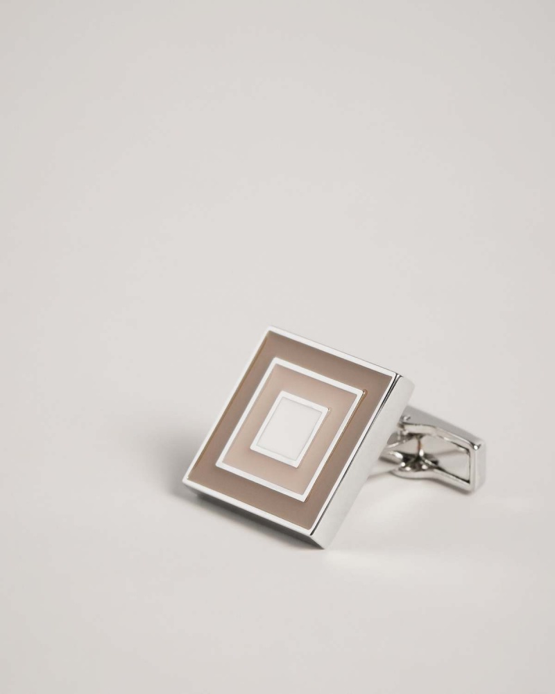 Ted Baker MULTII Layered Square Cufflinks Argintii | 465GEKXAH