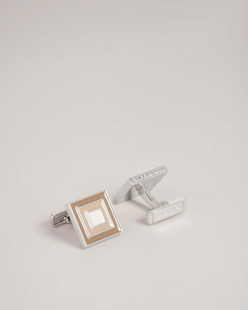 Ted Baker MULTII Layered Square Cufflinks Argintii | 465GEKXAH