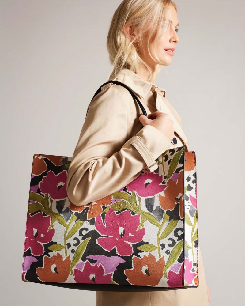 Ted Baker Malacon Printed Magnolia E/W Icon Bag Roz | 048NRGYVH