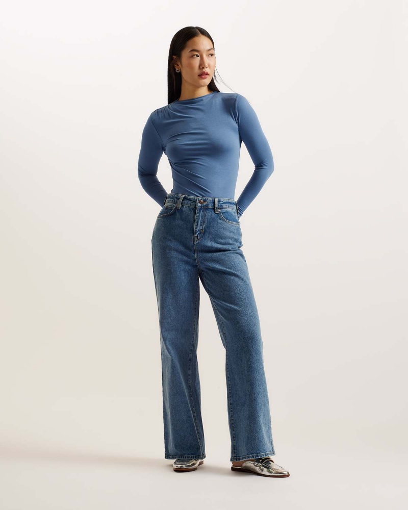 Ted Baker NASS WIDE LEG DENIM Albastri | 930MVXEDR