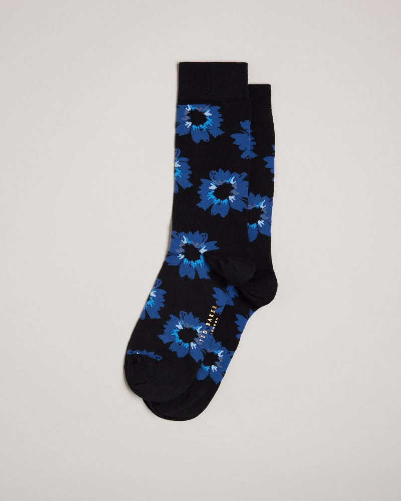 Ted Baker NEWFLOR Floral Pattern Sock Natural | 198XNLVAE