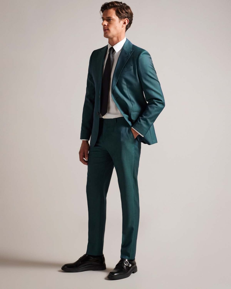 Ted Baker NORTHJ Lână Tonic Suit Jacket Teal-blu | 357TFOUAN