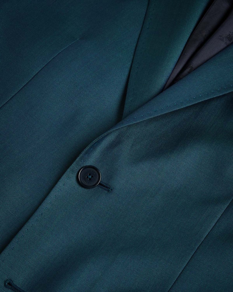 Ted Baker NORTHJ Lână Tonic Suit Jacket Teal-blu | 357TFOUAN