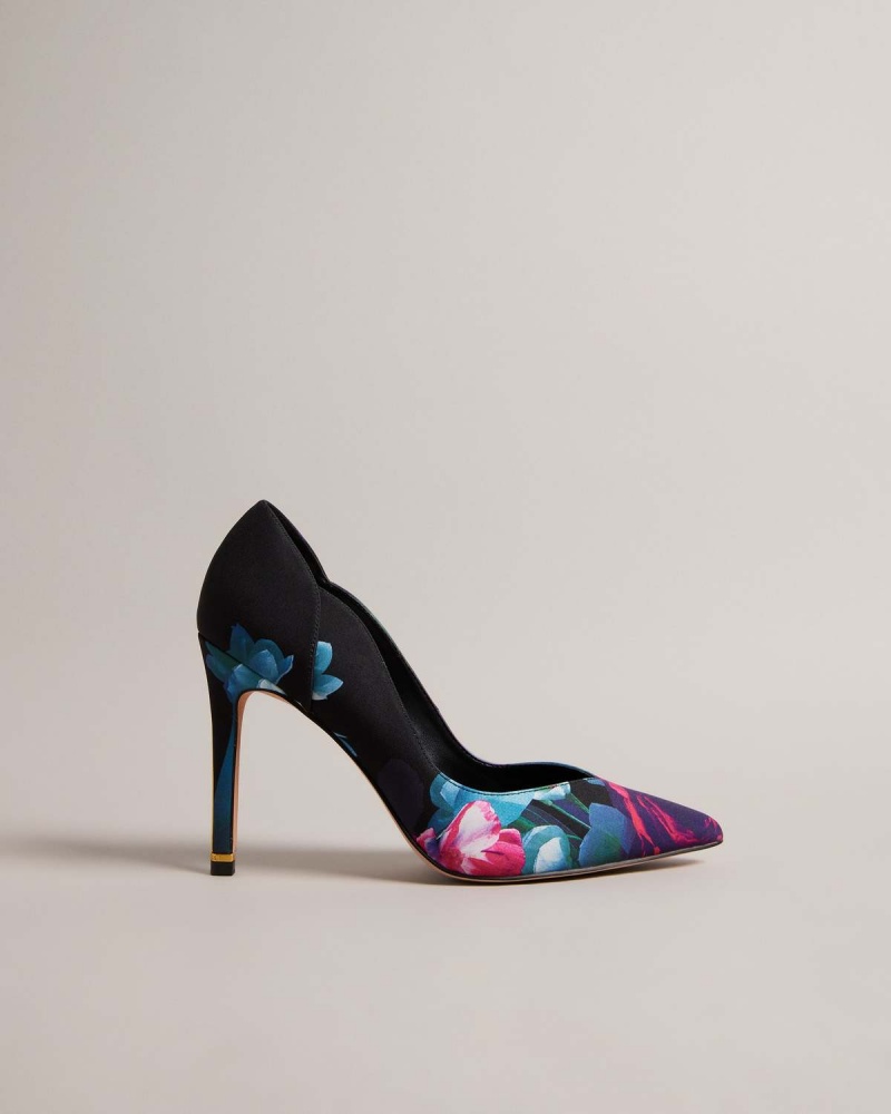 Ted Baker ORLAS Printed Satin 103mm Court Shoe Negrii | 597YBFEXU