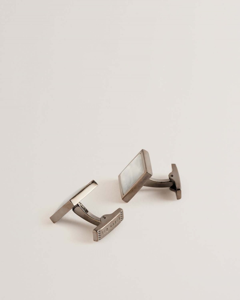 Ted Baker PERLIE Semi Precious Square Cufflinks Gunmet-col | 327UZMHFW