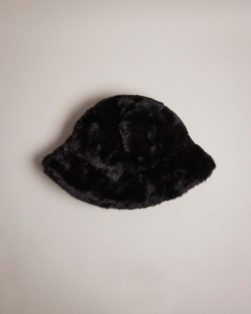 Ted Baker PRINNIA Faux Fur Bucket Hat Negrii | 216GPSNIA