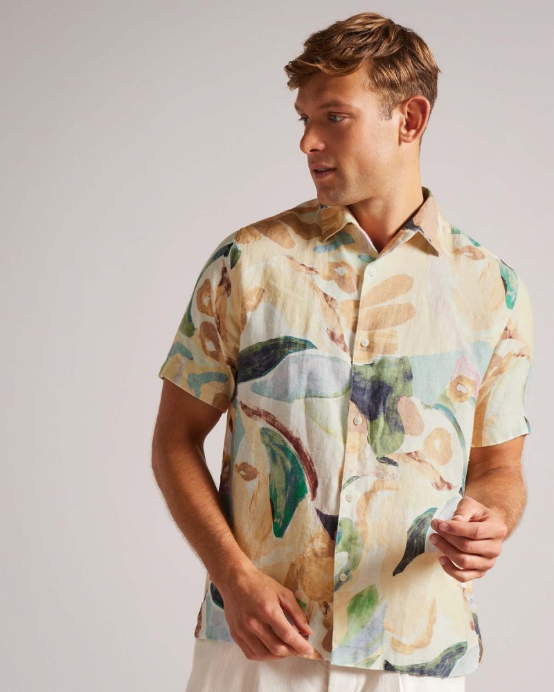 Ted Baker RENATO SS Floral Printed Shirt Multicol | 921FBZTDR