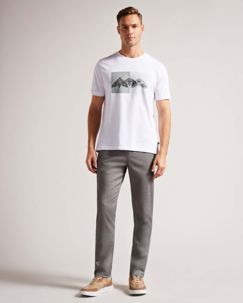 Ted Baker REWILD SS Regular Printed Tshirt Albi | 436AUTEPS