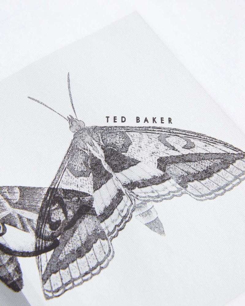 Ted Baker REWILD SS Regular Printed Tshirt Albi | 436AUTEPS