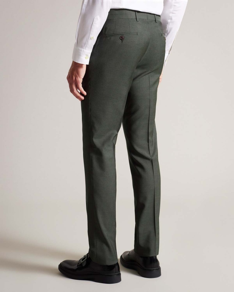 Ted Baker RICHANT Khaki Sharkskin Suit Trousers Kaki | 249JWCNIK