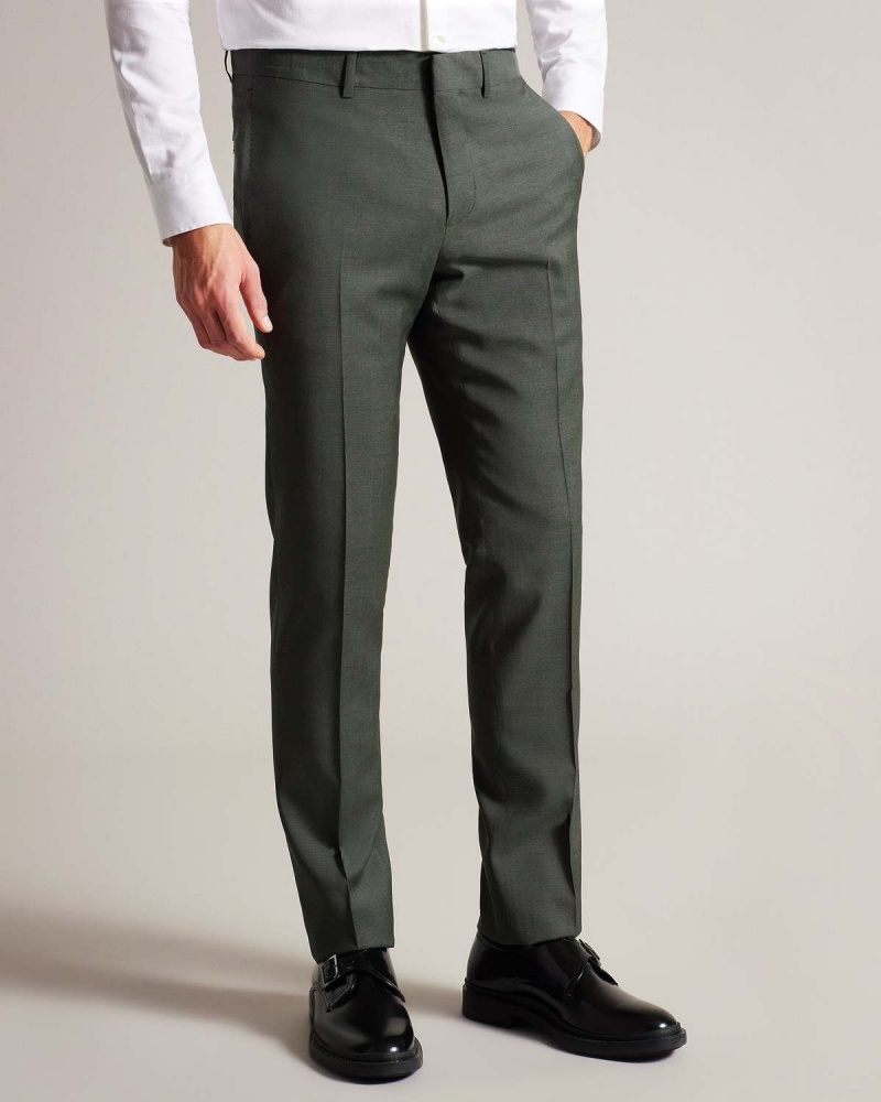 Ted Baker RICHANT Khaki Sharkskin Suit Trousers Kaki | 835ZHIUQJ