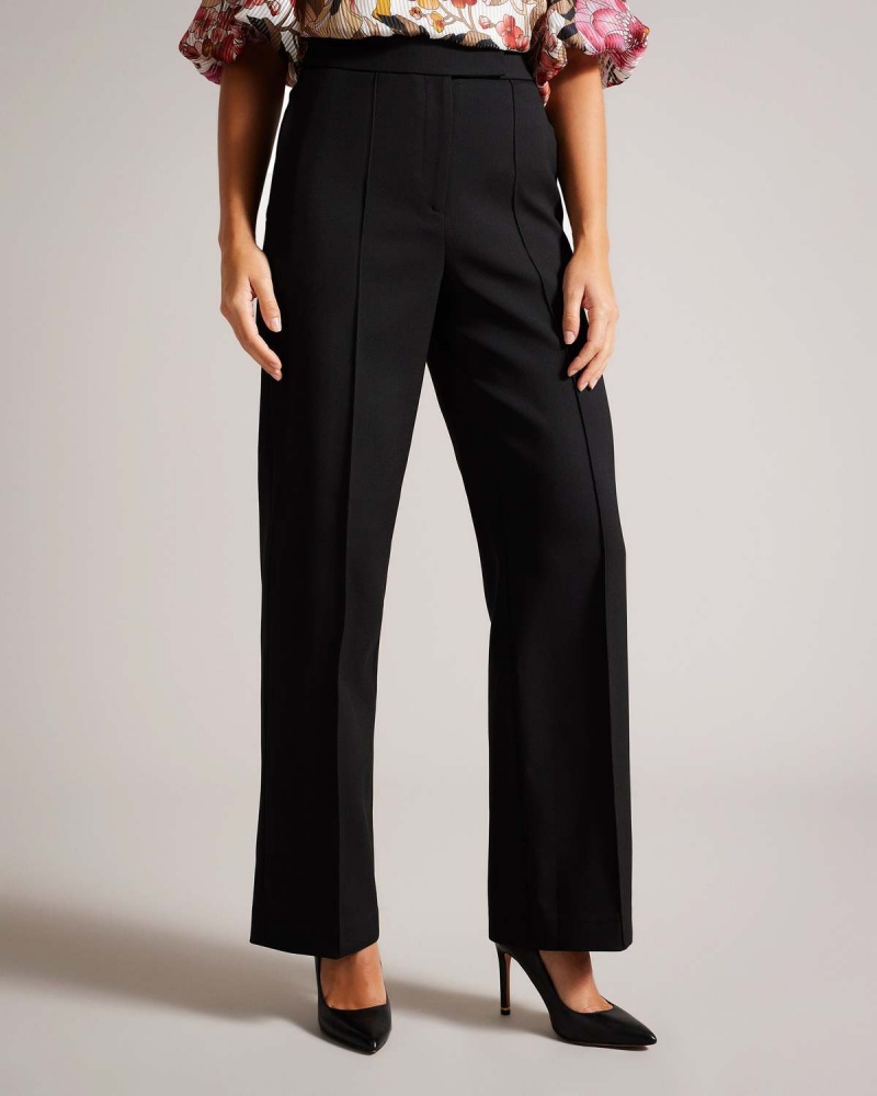 Ted Baker RIYANN Largi Leg Plati Front Trouser Negrii | 782ERKFBZ