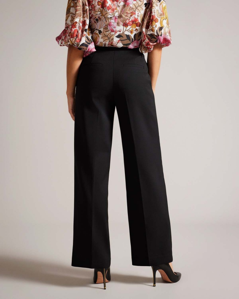 Ted Baker RIYANN Largi Leg Plati Front Trouser Negrii | 782ERKFBZ