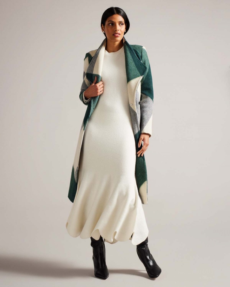 Ted Baker ROSETEI Midi Wrap Coat Ivory | 520NFYIJM