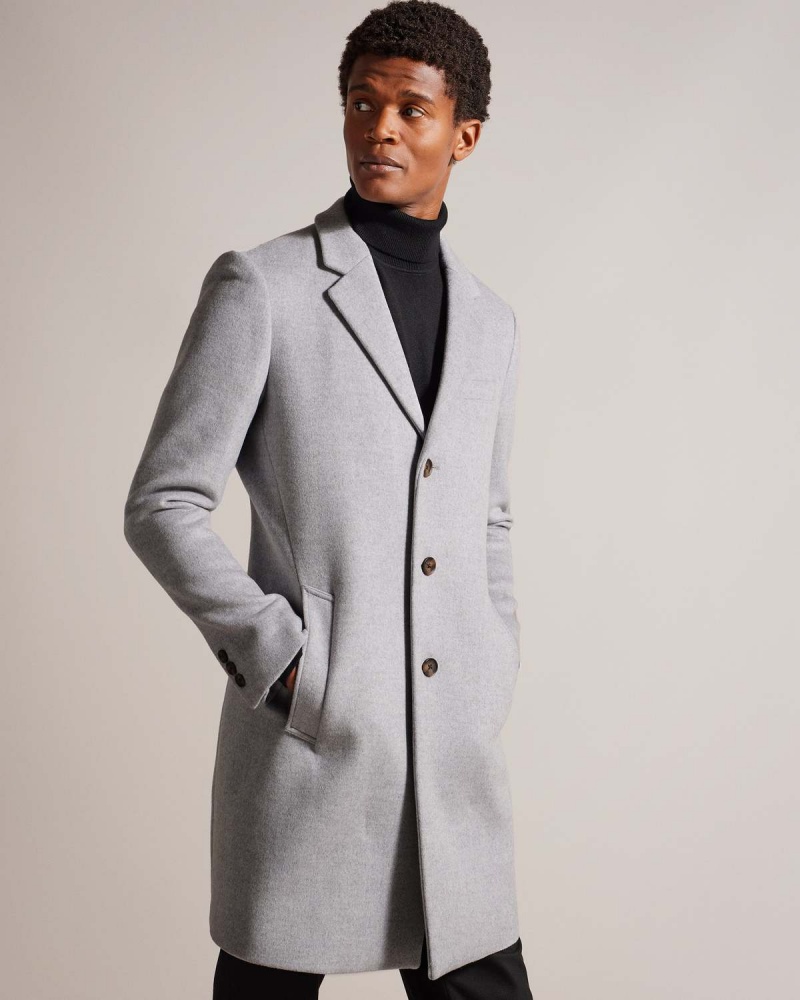 Ted Baker RUEBY Lână Blend City Coat Gri | 430ERYGNZ