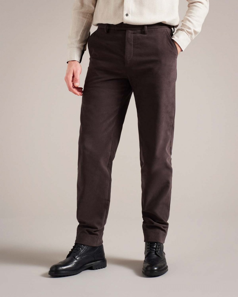 Ted Baker RUFUST Halden Tapered Moleskin Trousers Dk-brown | 564BJWXOR