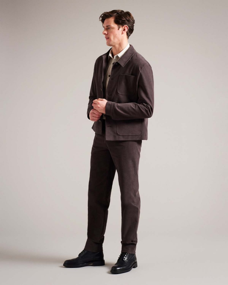 Ted Baker RUFUST Halden Tapered Moleskin Trousers Dk-brown | 564BJWXOR