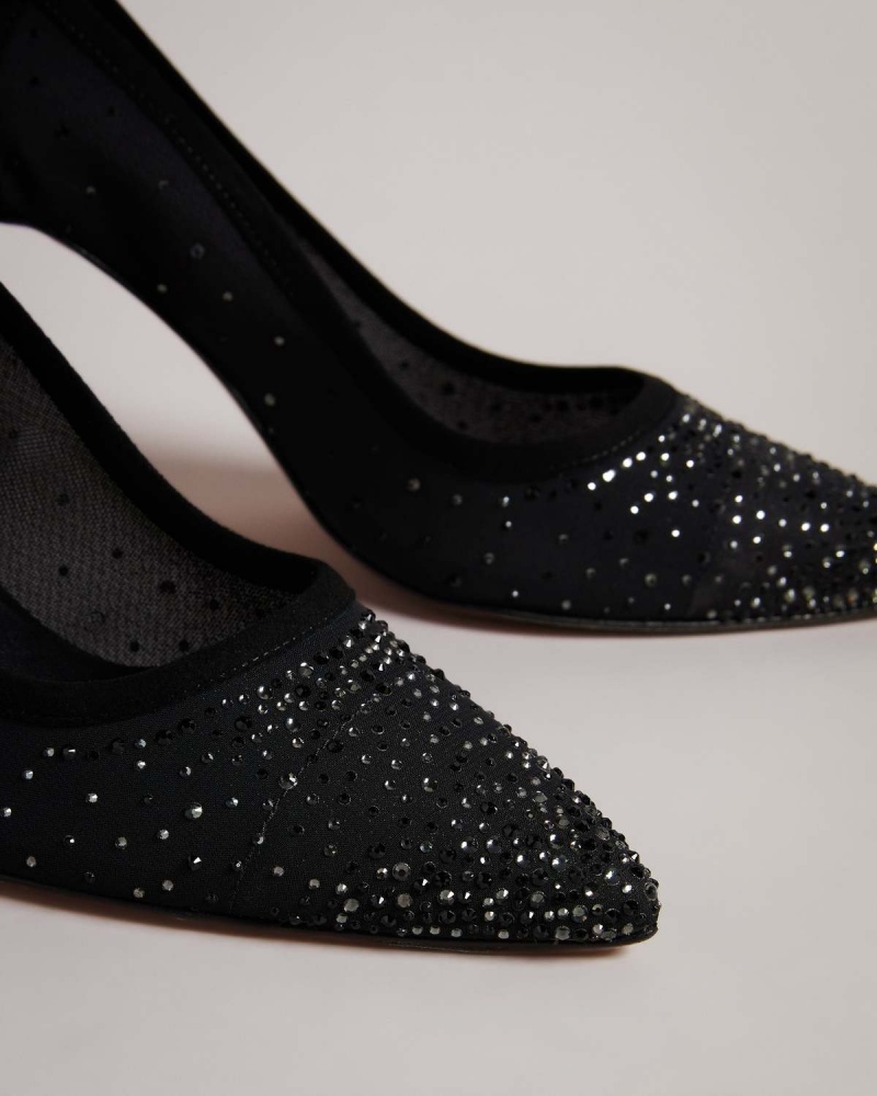 Ted Baker RYALAY 105mm Diamante Court Shoe Negrii | 403RLNOFZ