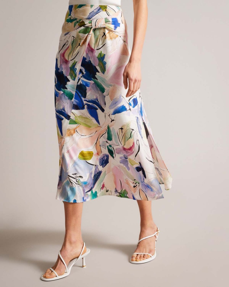 Ted Baker SALLEEY Asymmetric Twist Slip Skirt Albi | 062KWLAQE