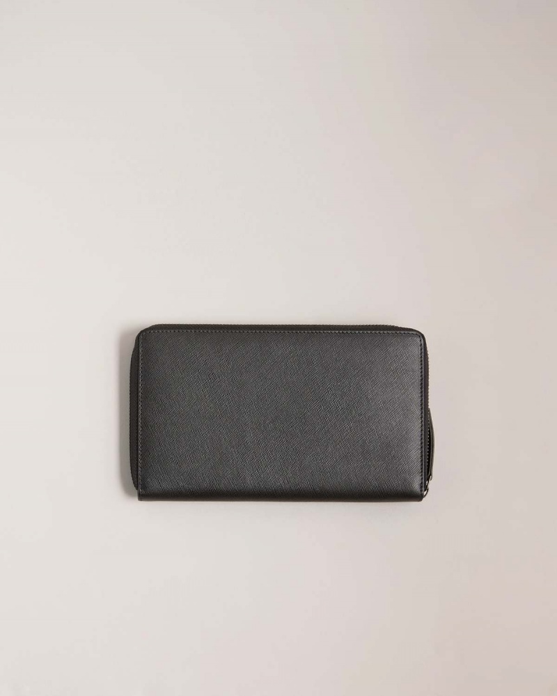 Ted Baker SAMUELS Saffiano Piele Wallet Negrii | 106EHZRUQ