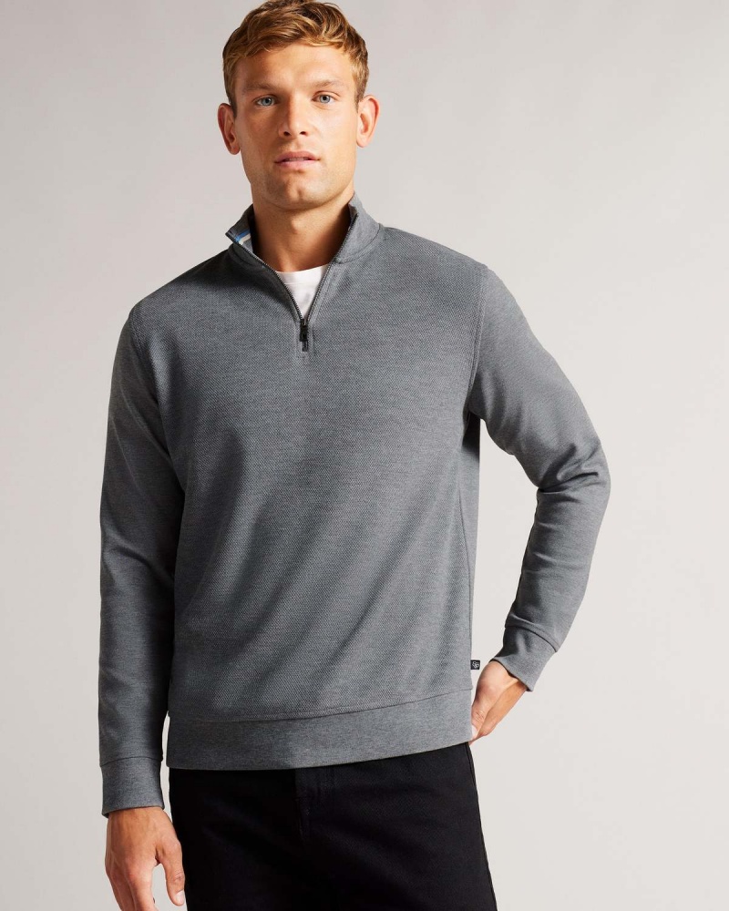 Ted Baker SANOT LS Funnel Neck Layering Gri | 549YMXBDO