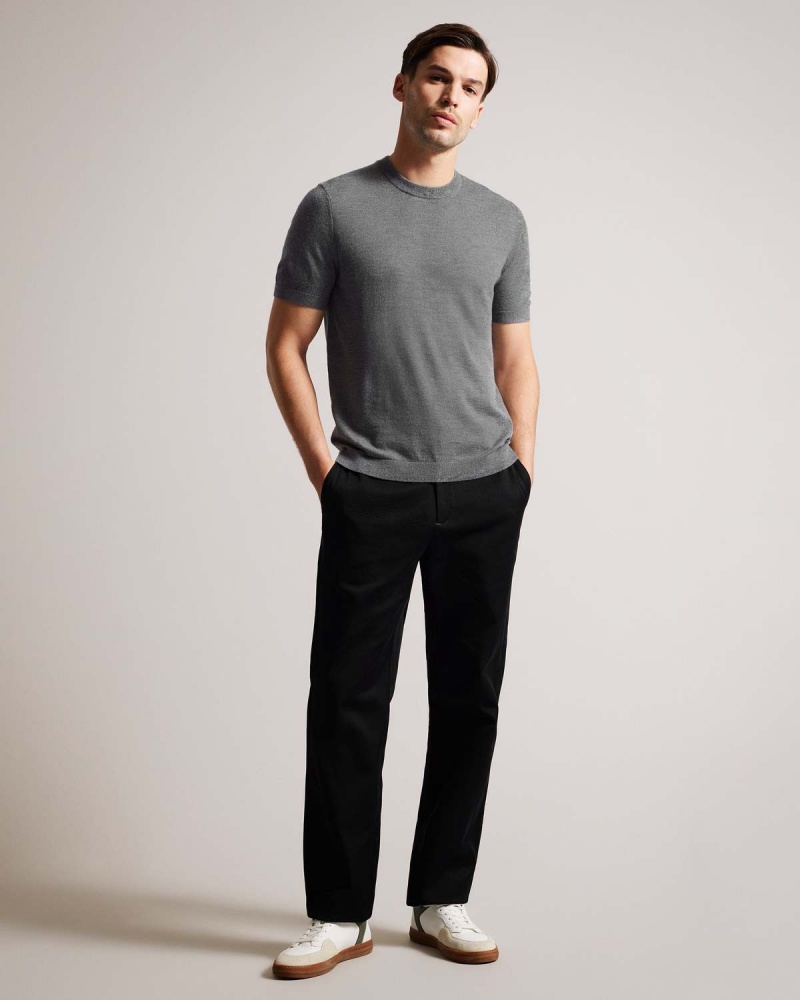 Ted Baker SENTI SS Tricotate Plain Tshirt Bleumarin | 624NSUQFD