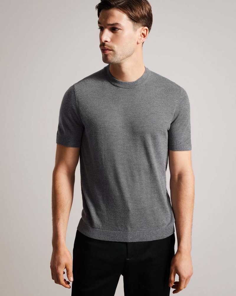 Ted Baker SENTI SS Tricotate Plain Tshirt Bleumarin | 624NSUQFD