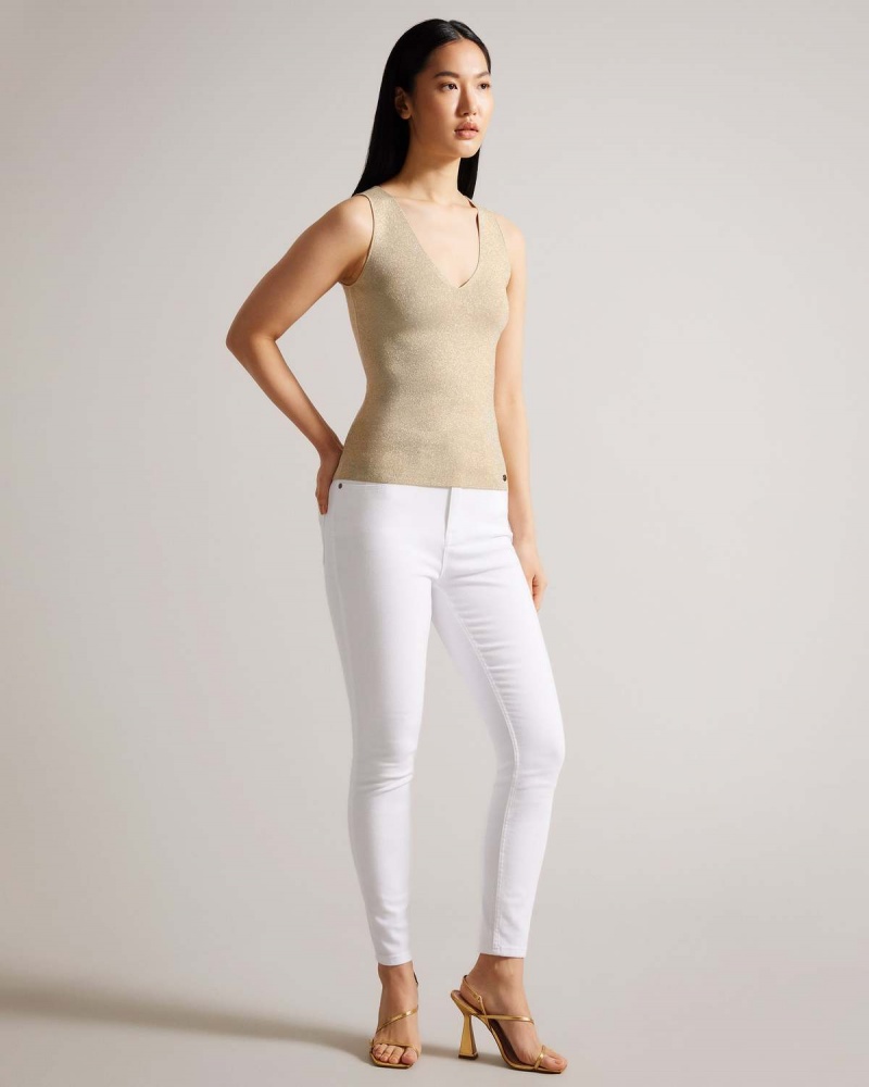 Ted Baker SHARLEE Tricotate Fitted Vest with Metallic Thread Aurii | 845ETIJGV