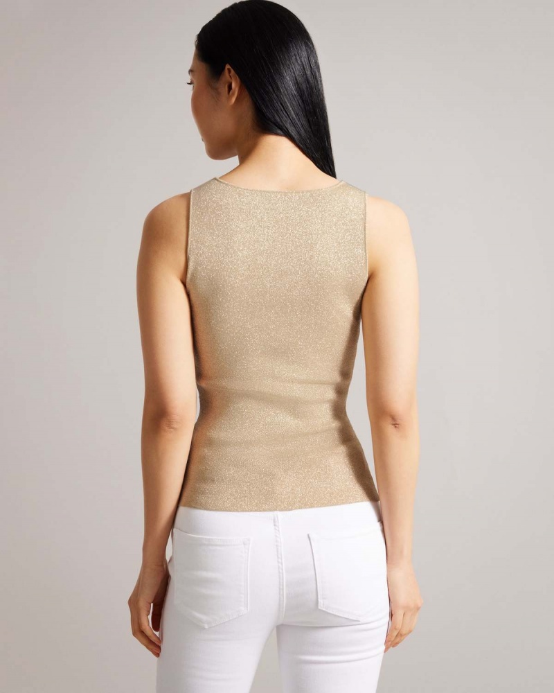 Ted Baker SHARLEE Tricotate Fitted Vest with Metallic Thread Aurii | 845ETIJGV