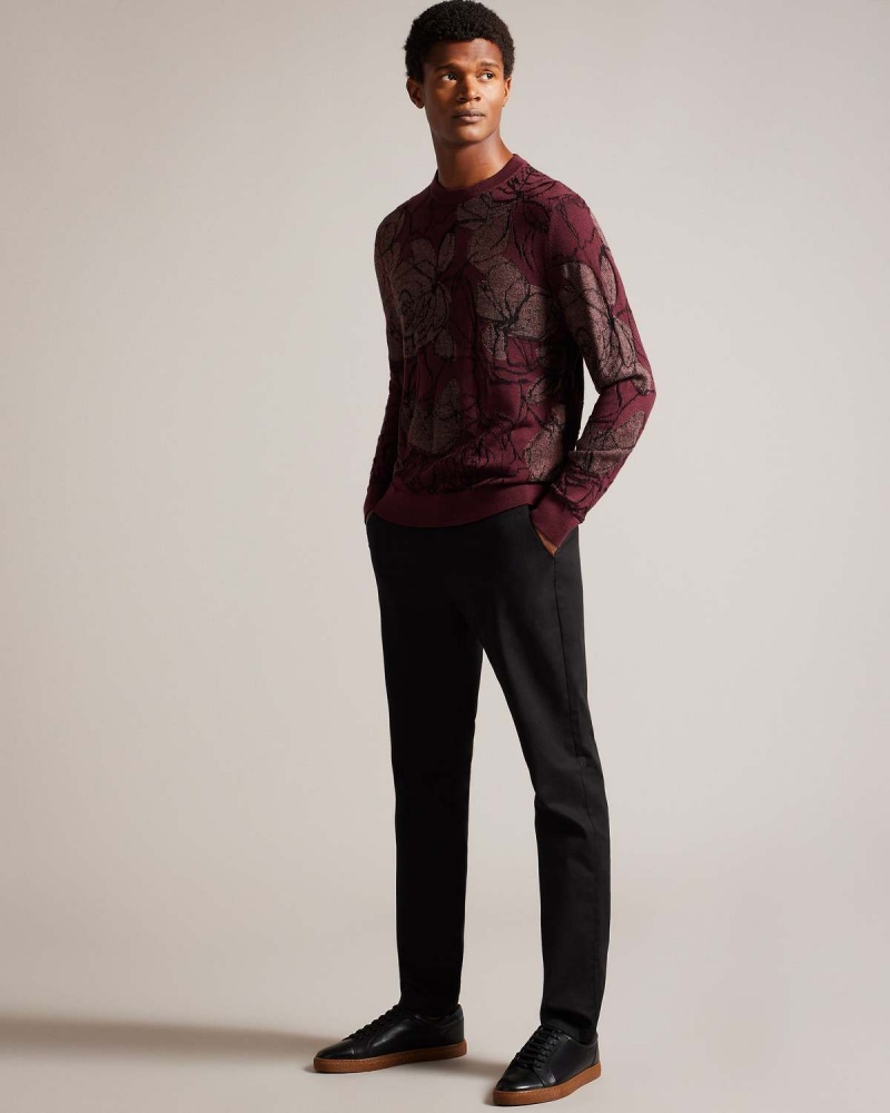 Ted Baker SIMPSO LS Textured Jacquard Crew Neck Visinii | 327HOZQMR