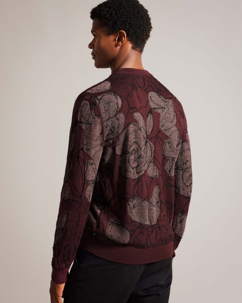 Ted Baker SIMPSO LS Textured Jacquard Crew Neck Visinii | 327HOZQMR