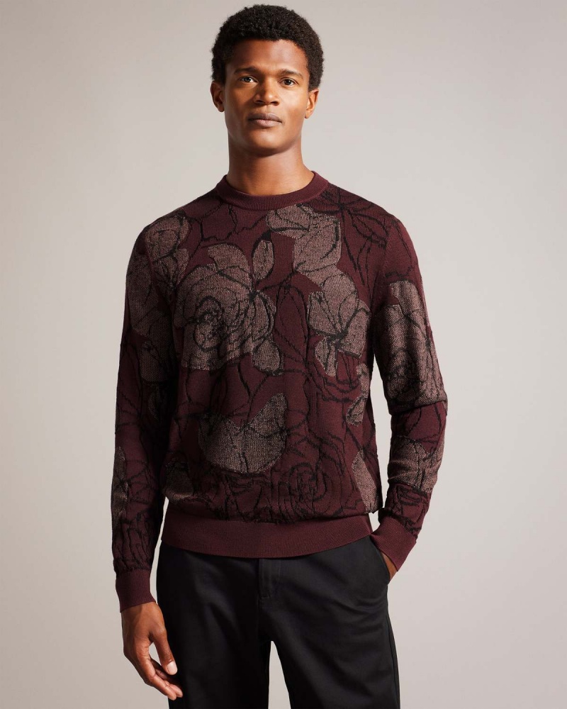 Ted Baker SIMPSO LS Textured Jacquard Crew Neck Visinii | 327HOZQMR